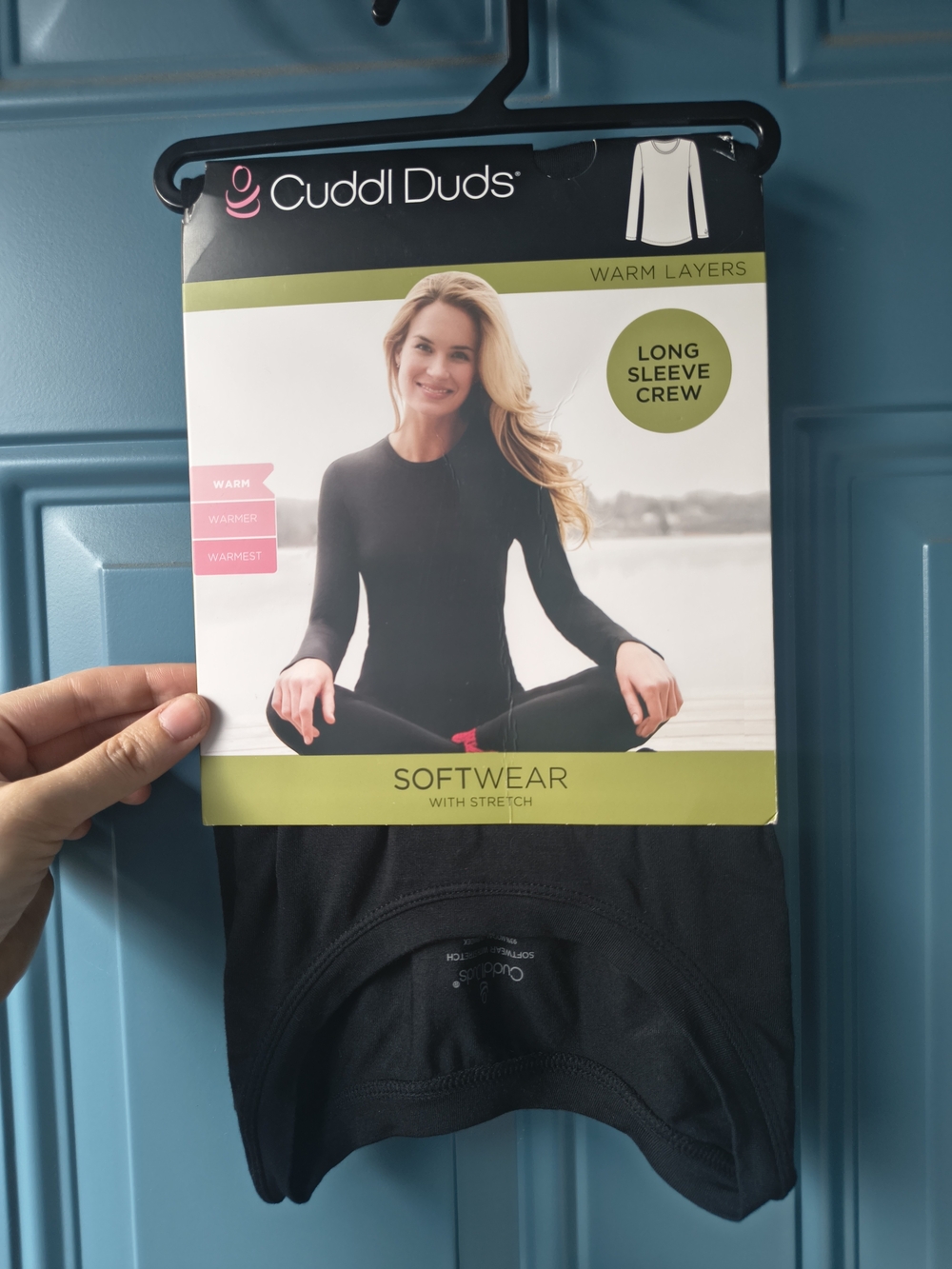 Cuddl Duds Women's Black Softwear Long Sleeve Crew